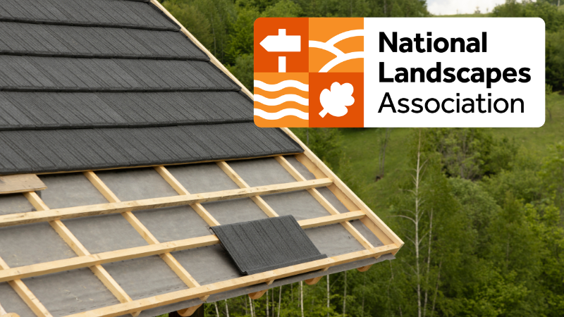 Roofing in progress in the coutryside