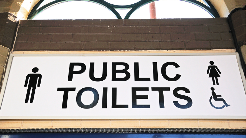 Sign for public toilets