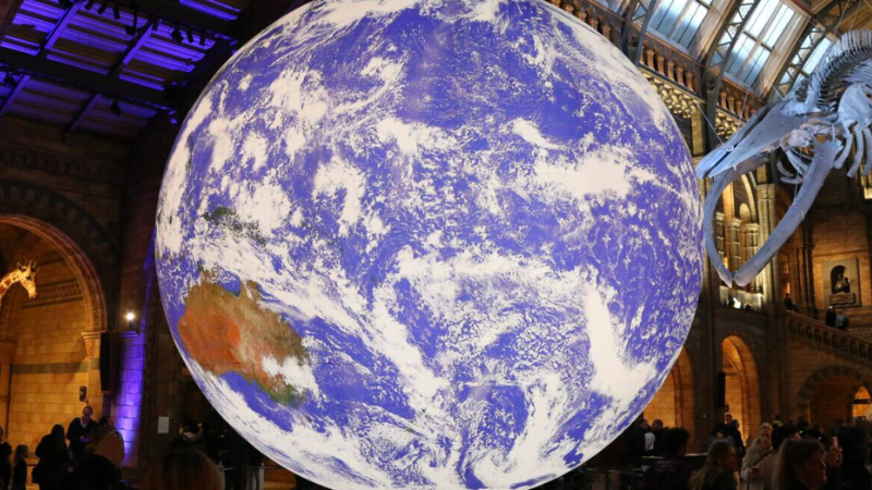 Gaia exhibit of Earth in a museum