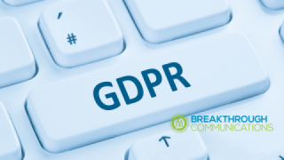 Close up of keyboard and large button with GDPR on it